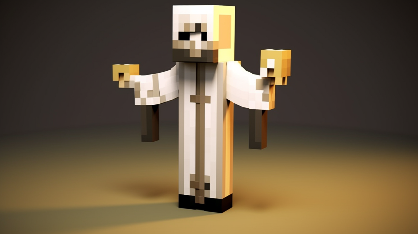 Headless priest in Minecraft Style