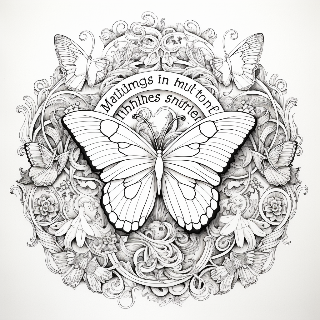 Ornate phrase  healing matters  surrounded by butterflies