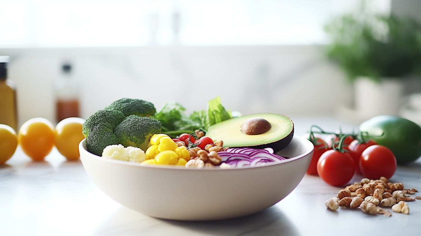 Healthy Food Bowl on White Countertop