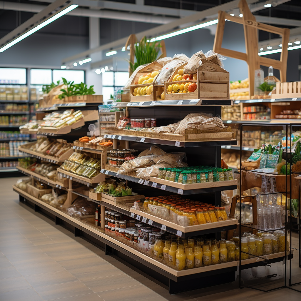 Organic Flour, Cereals, and Drinks on High Rack