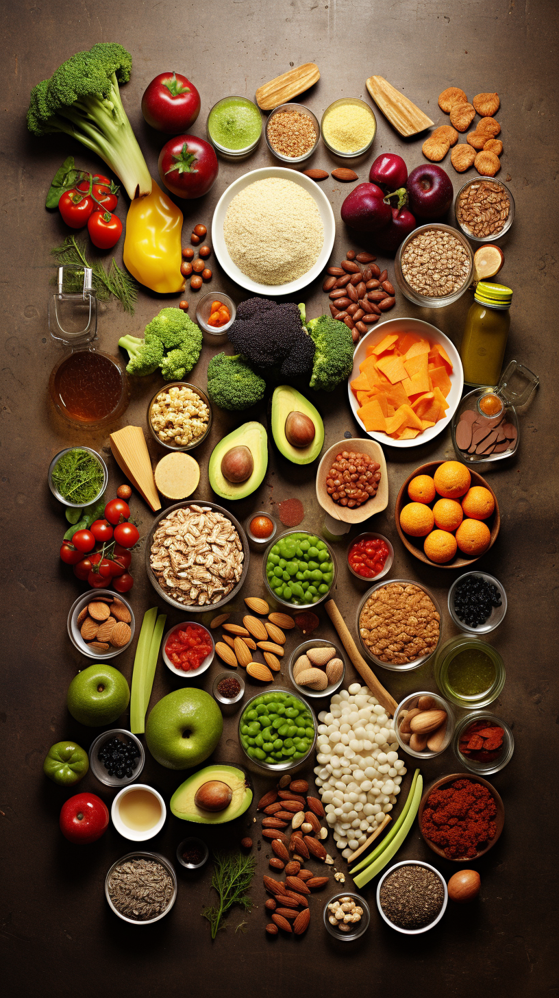 Various Healthy Foods on Table