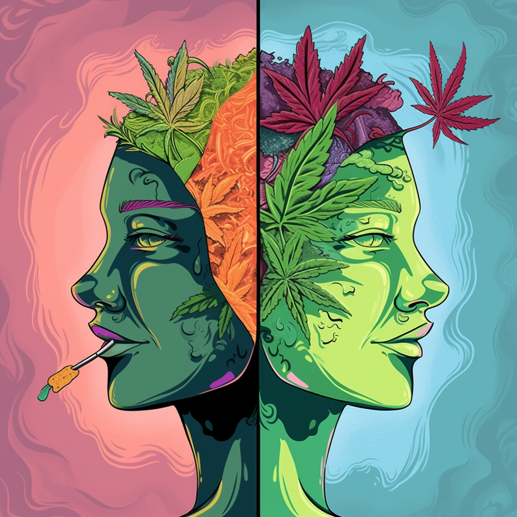 Comparison of healthy and unhealthy person on cannabis