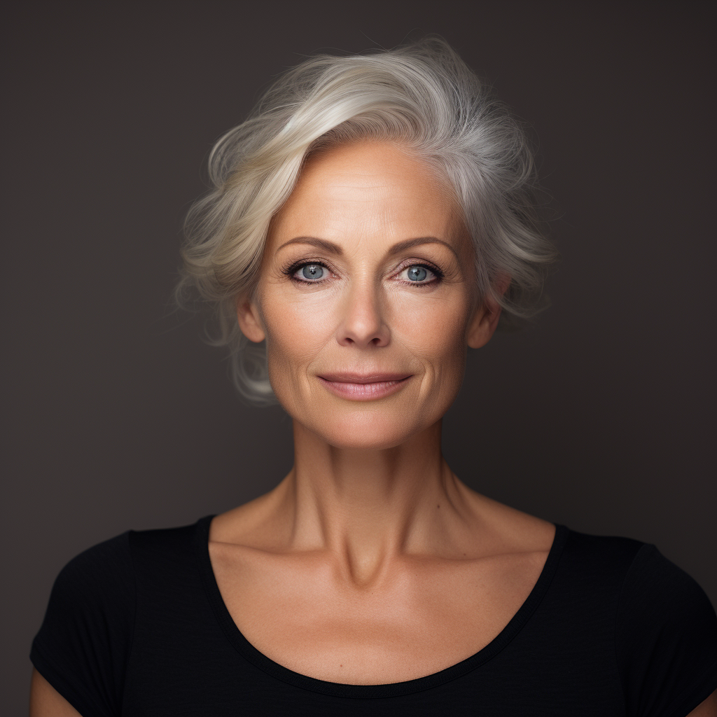 Woman with Healthy Skin in Her 50's