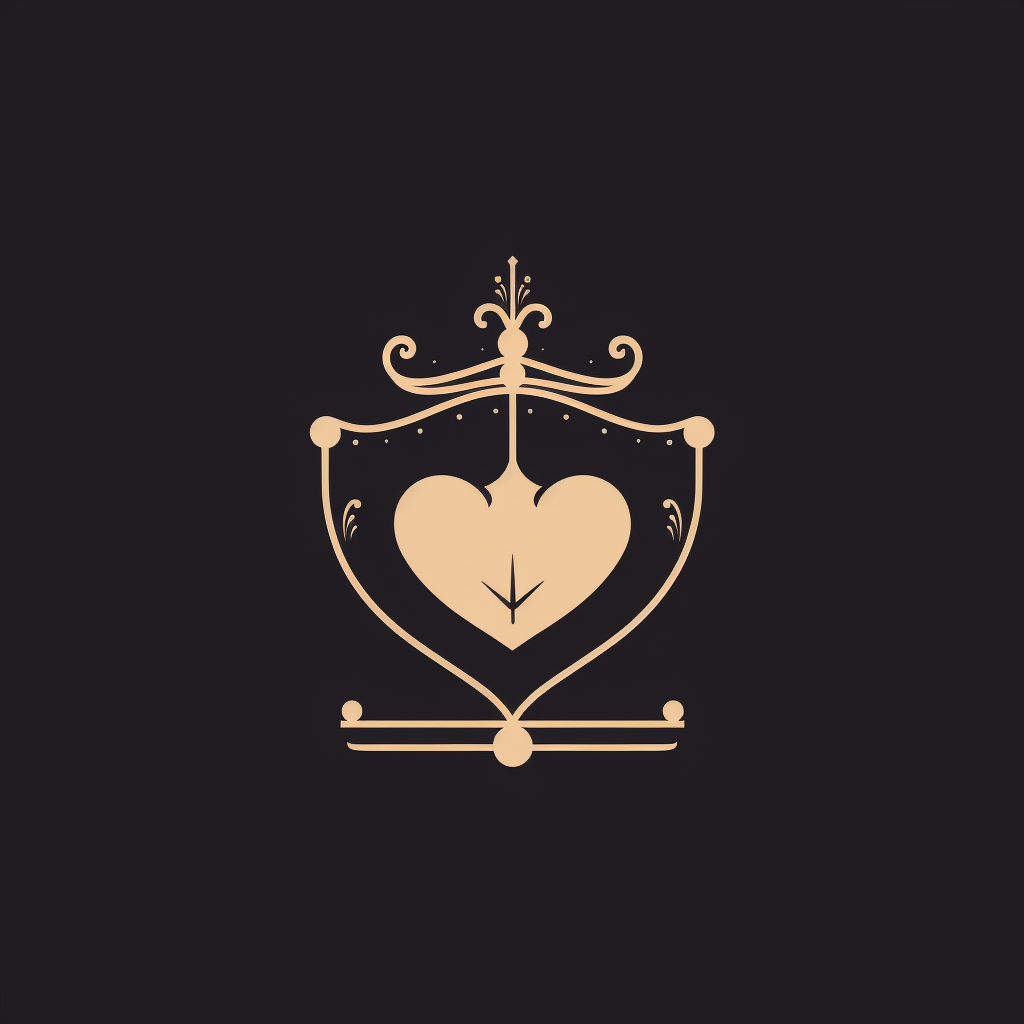 Minimalistic Heart Crown Justice Symbol