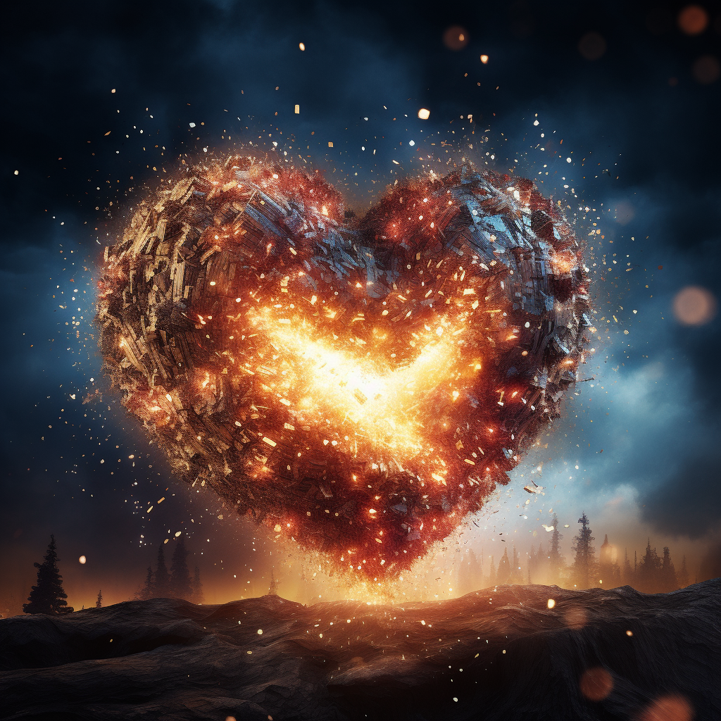 Explosive Heart Particle Chain Reaction