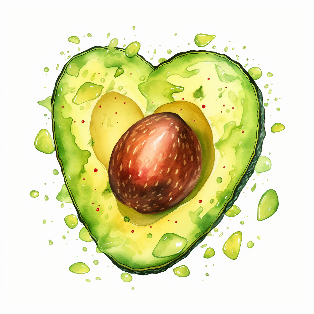 Heart-shaped avocado pit on white background