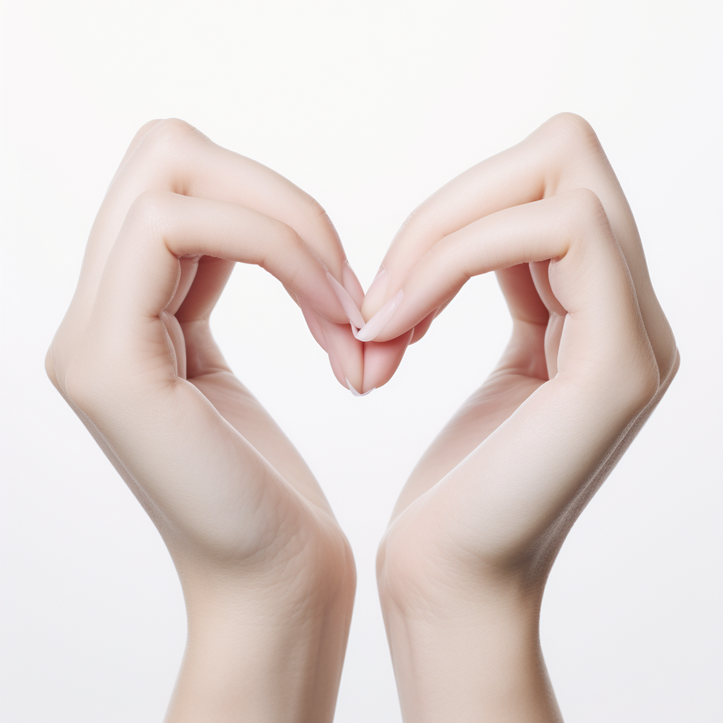 Heart-shaped hands expressing love and affection