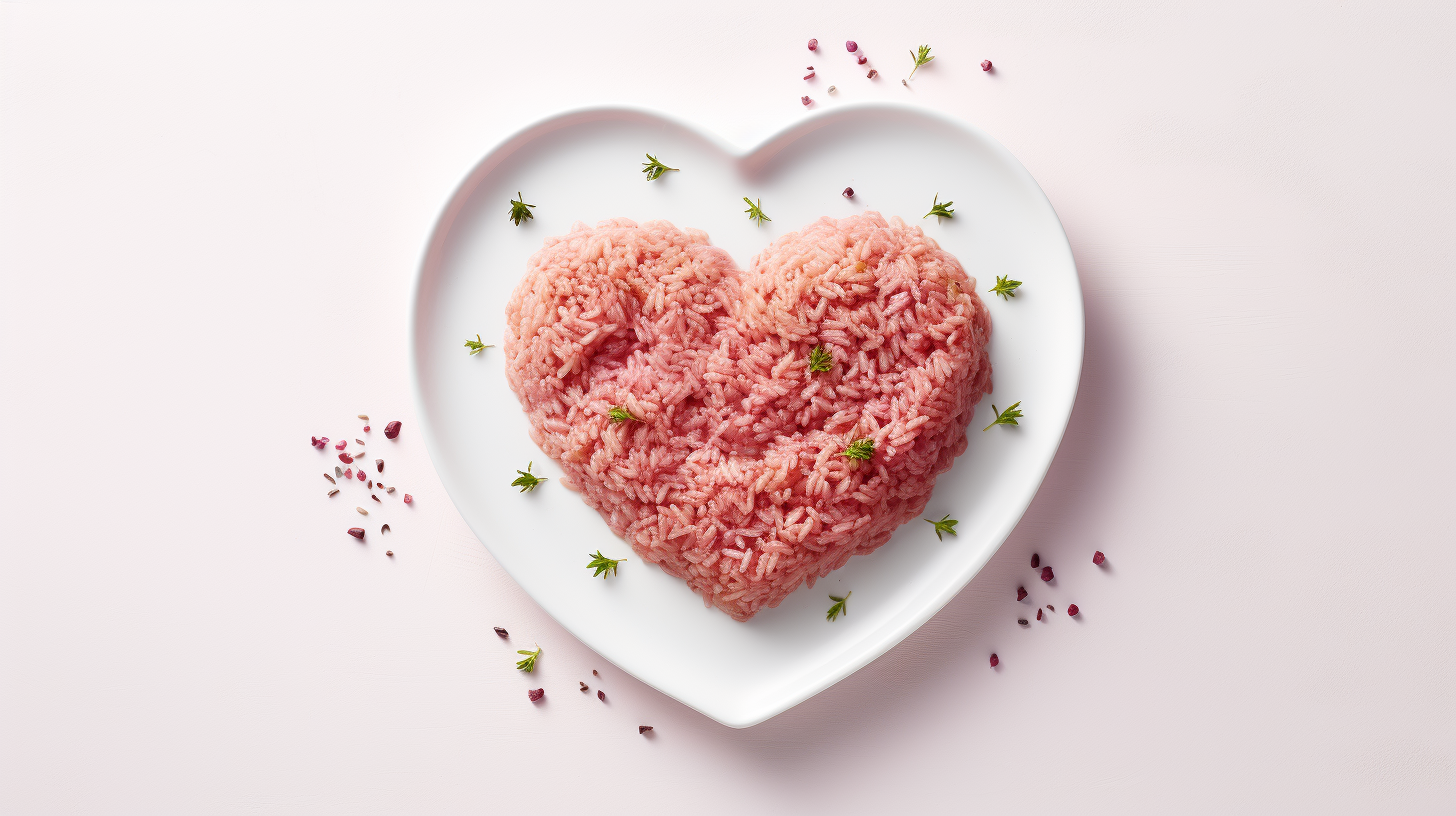 heart-shaped risotto on minimal plate