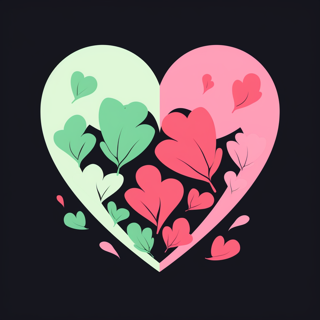 Heart Shapes Minimalist Vector Illustration