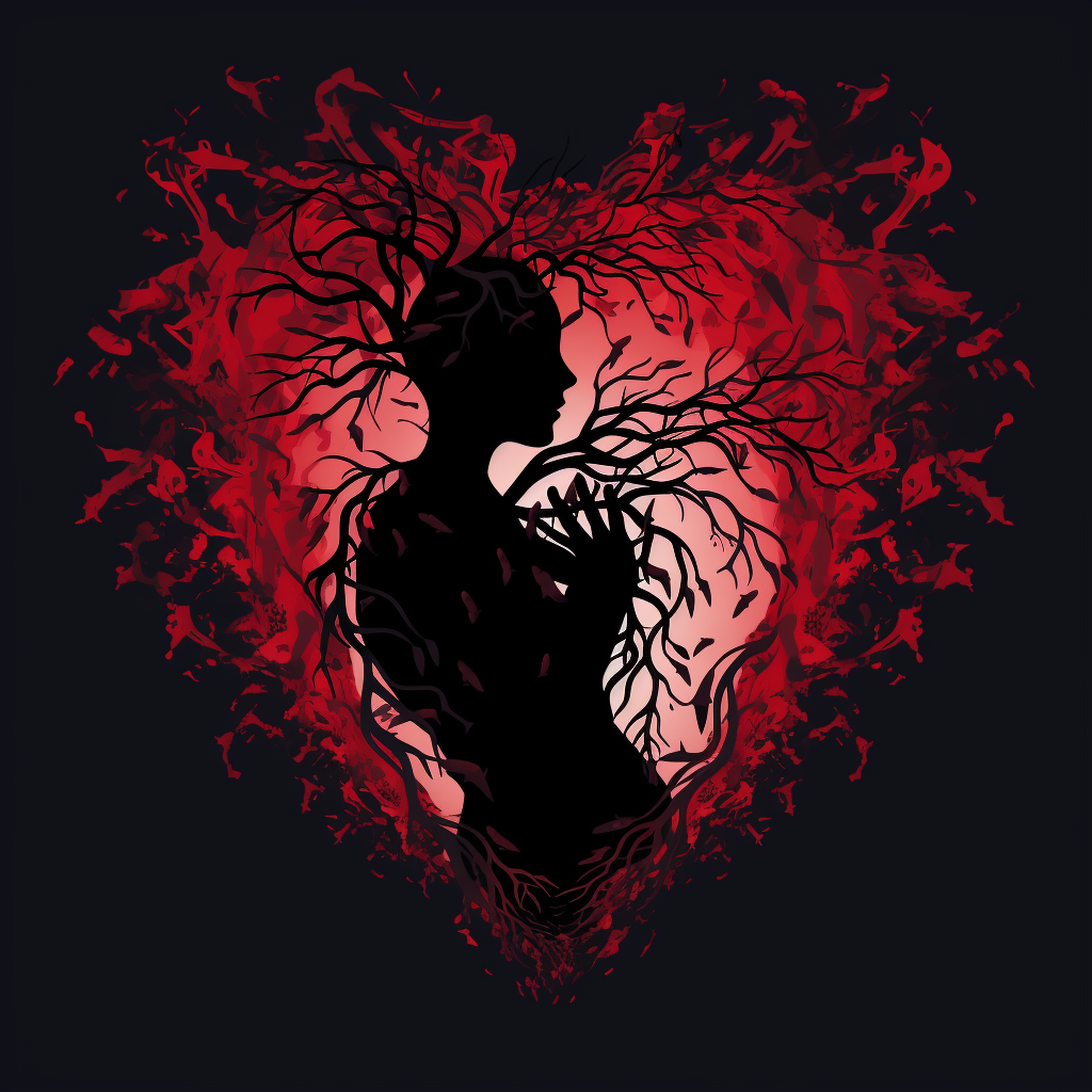 Vectorized heart silhouette illustration