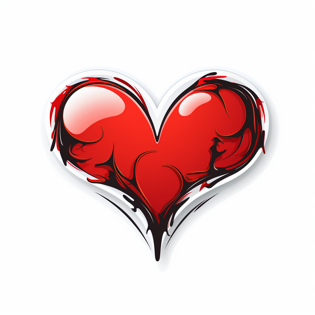 Vector illustration of heart split into two sides