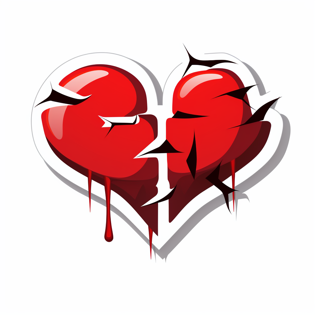 Heart Split Vector Sticker Design