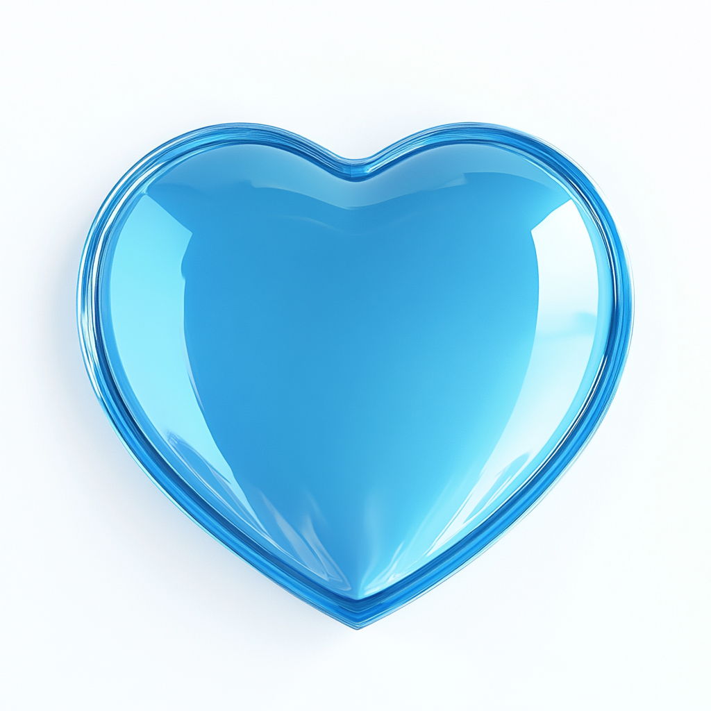 Heart Vinyl Futuristic Blue