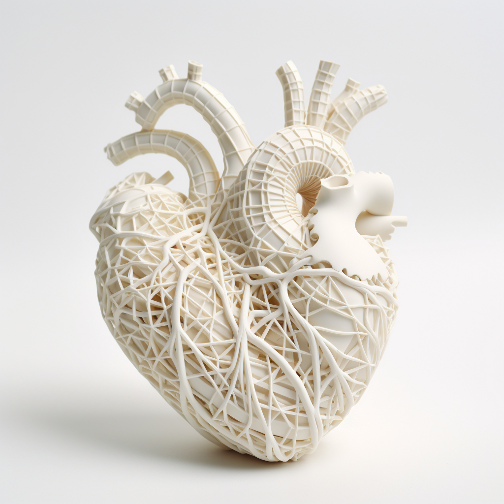 Heart 3D Print on White Background