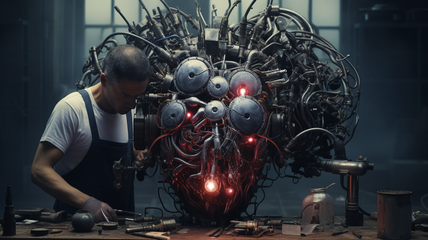 Realistic photo of the heart machine