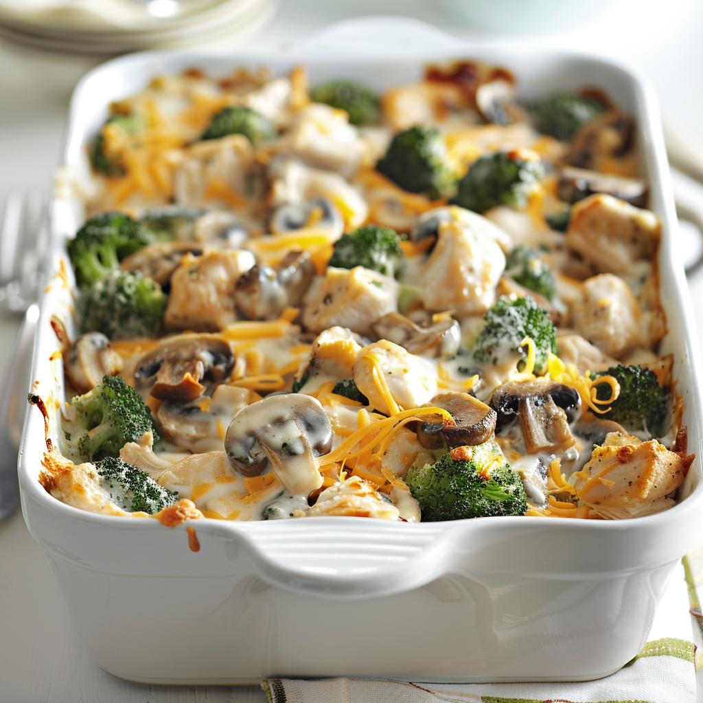 Chicken Mushroom Broccoli Casserole Dish