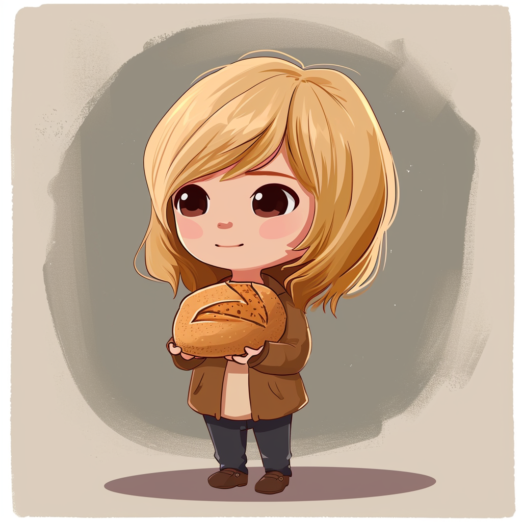 Heather Mason Holding Bread Illustration