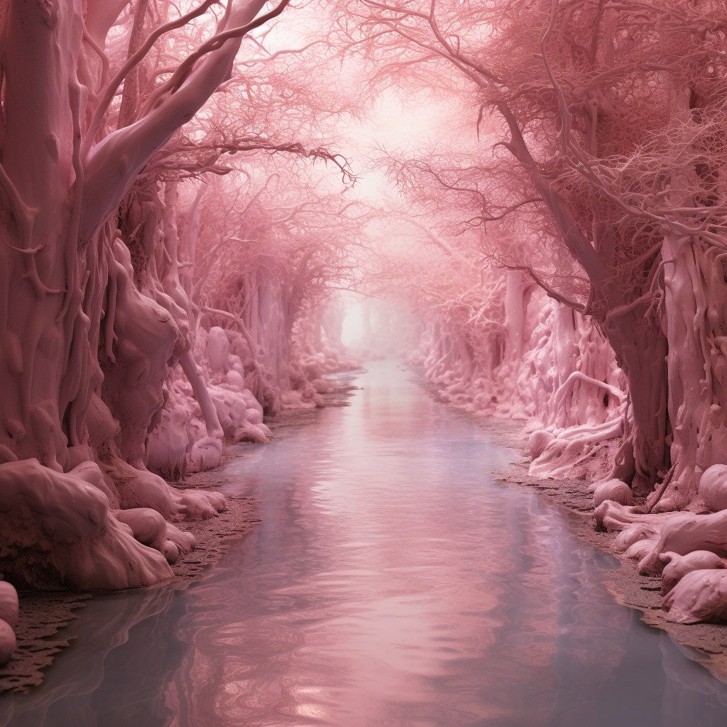 A scenic walk in pink shade