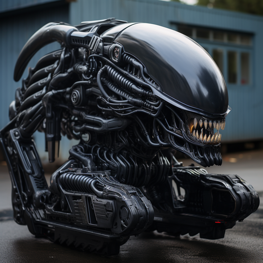 Heavy duty vehicle with xenomorphic headlights