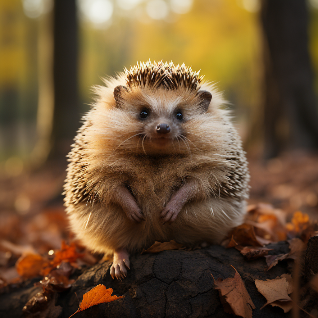 Cute hedgehog hugging flat circle