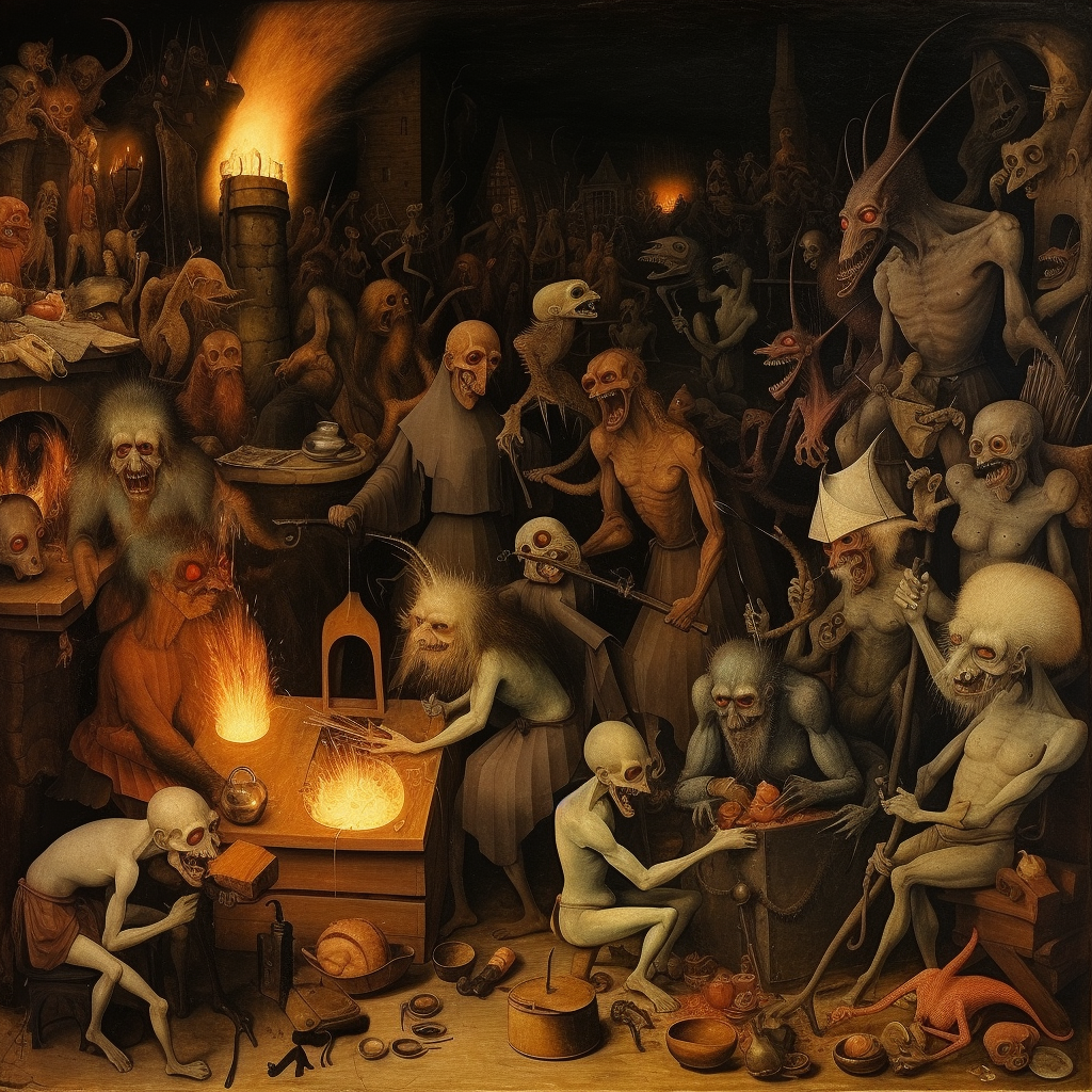 Sinister creatures in famous Bruegel painting