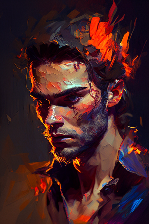 Impressionist painting of a prince from Hell