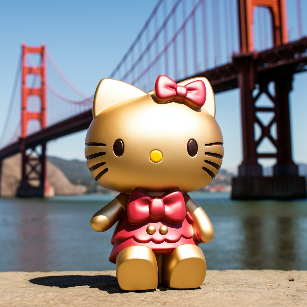 Hello Kitty at Sacramento Golden Tower Bridge