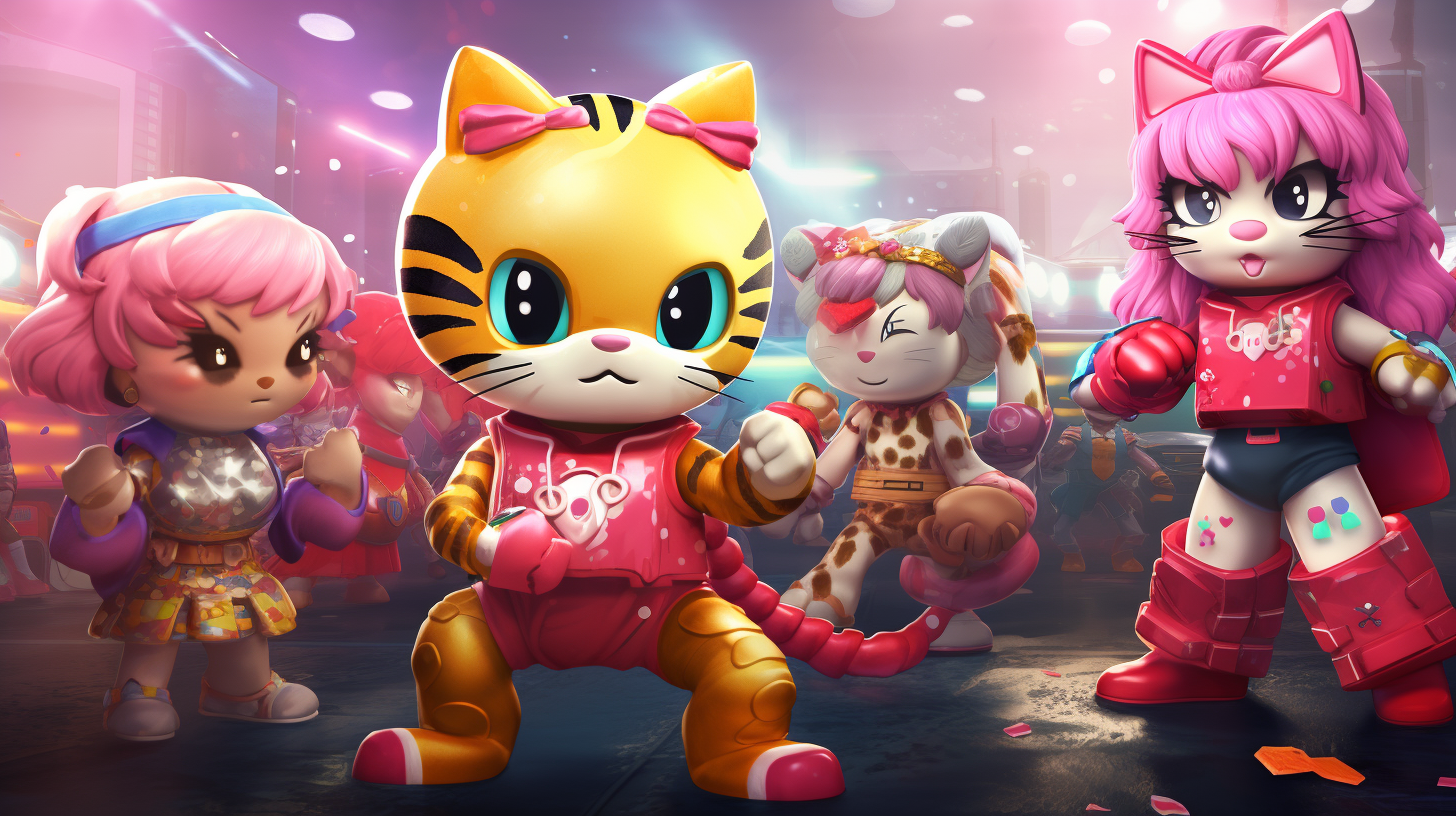 Colorful Hello Kitty WWE promotion