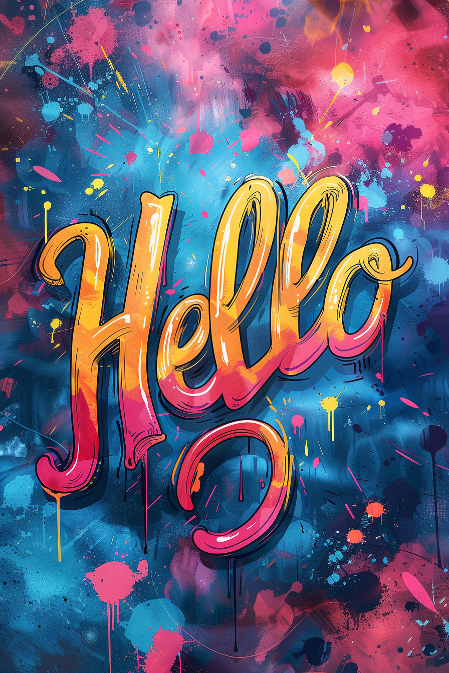 Typography design of words  Hello