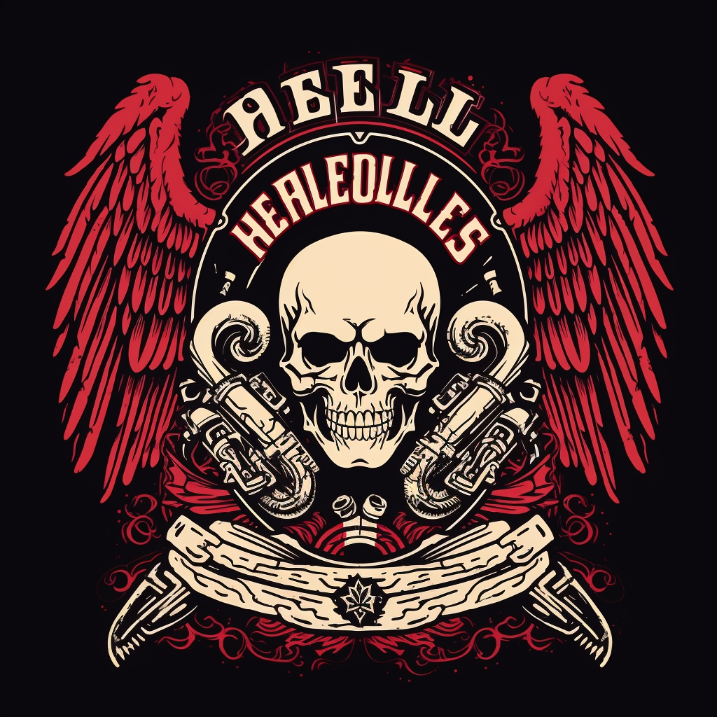 Logo design for Hells Doodles representing biker culture