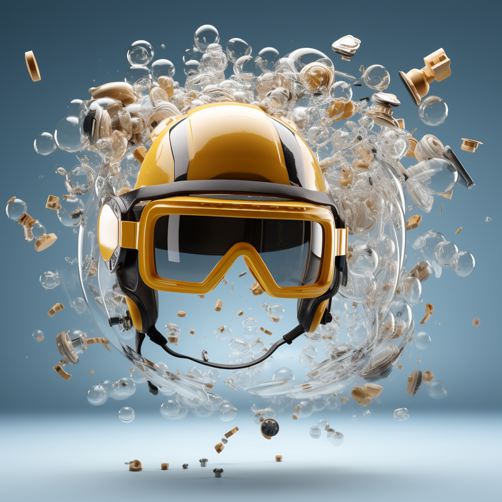 Floating Helmet and Protective Glasses