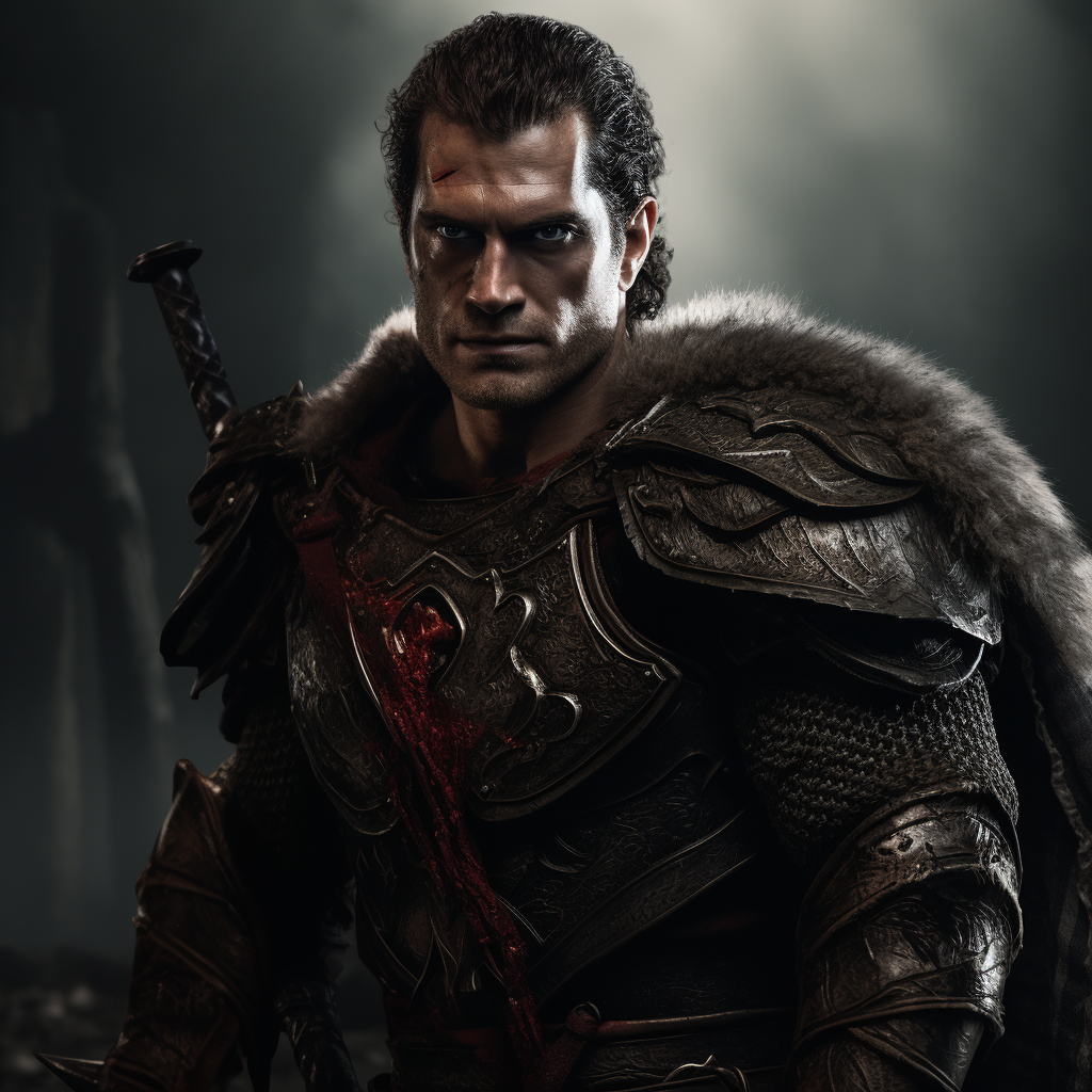 Henry Cavill DND orc with axe