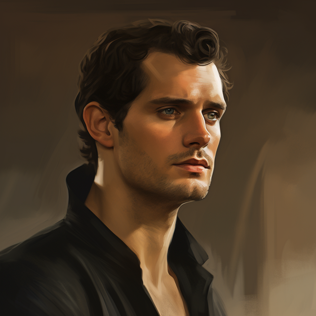 Hyperrealistic side face of Henry Cavill