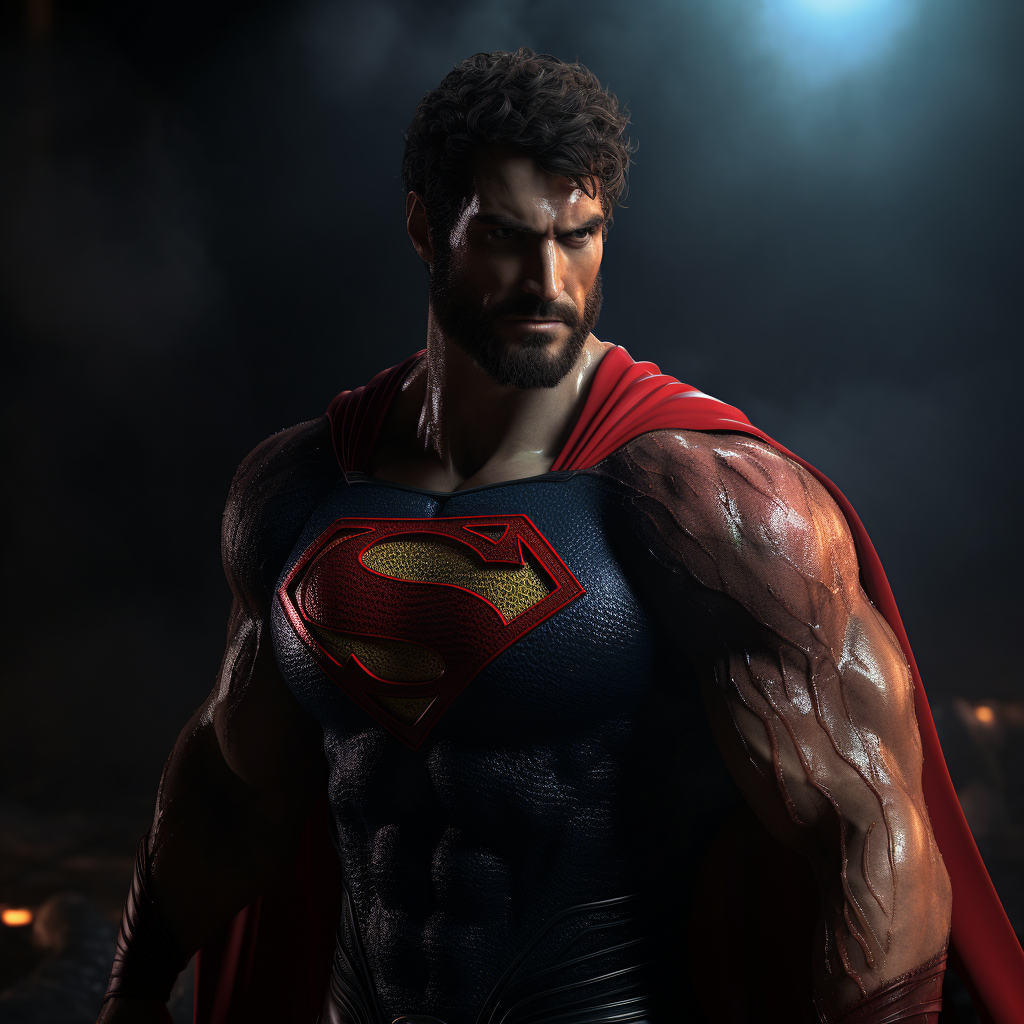 Strong Hercules in Superman suit on rescue mission