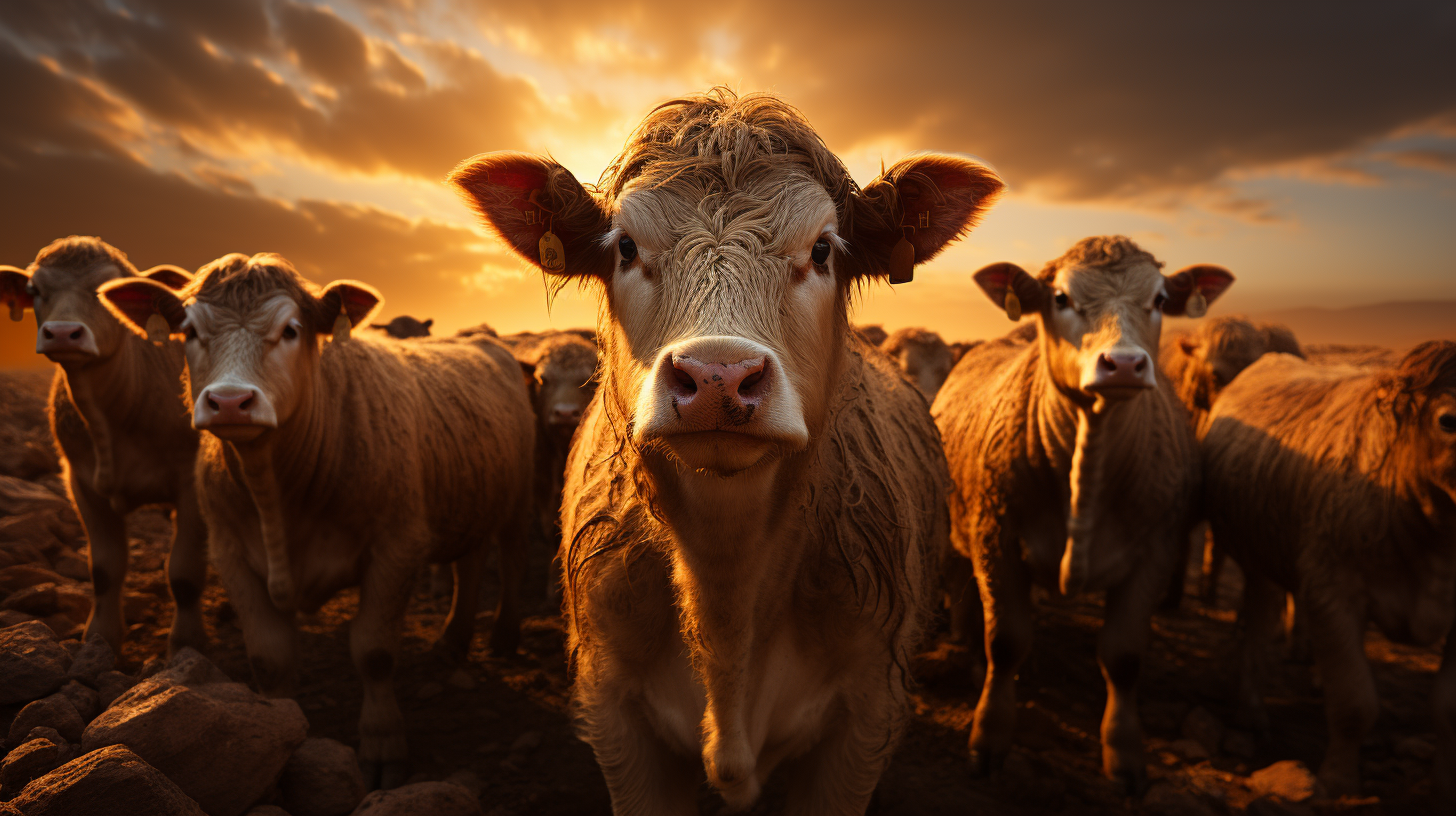 Herd of Starous on Farm in Mess