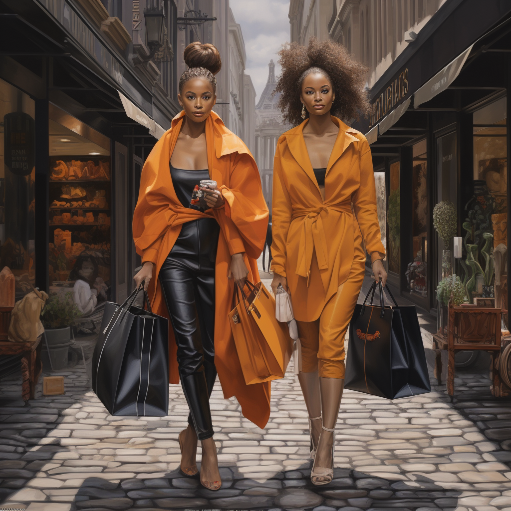 Two black women on a Hermes shopping spree