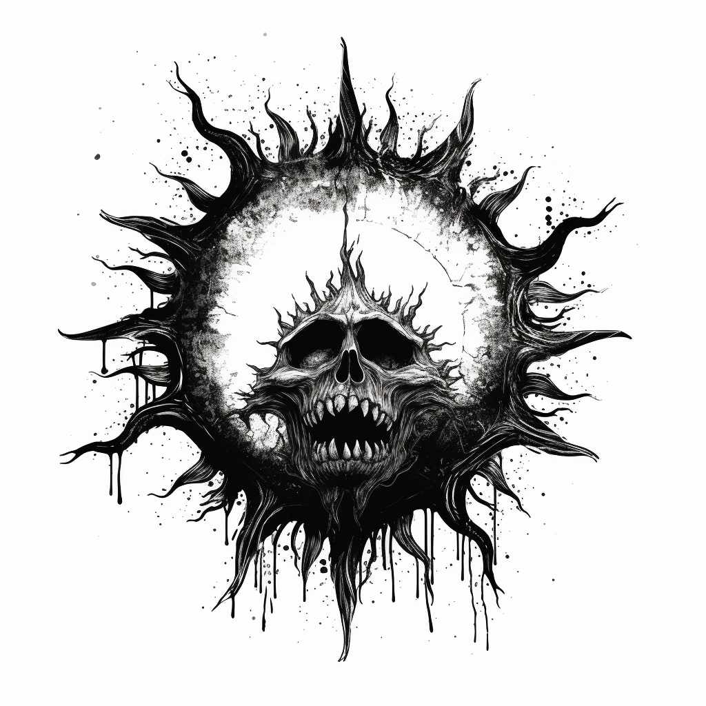 Black and white hermetic sun vector