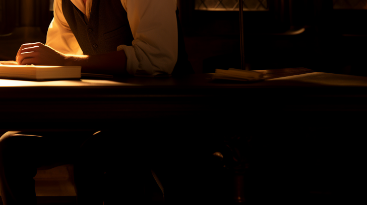 Hermione studying in Hogwarts library