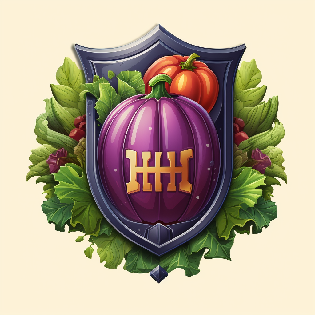 Hero logo shield vegetables