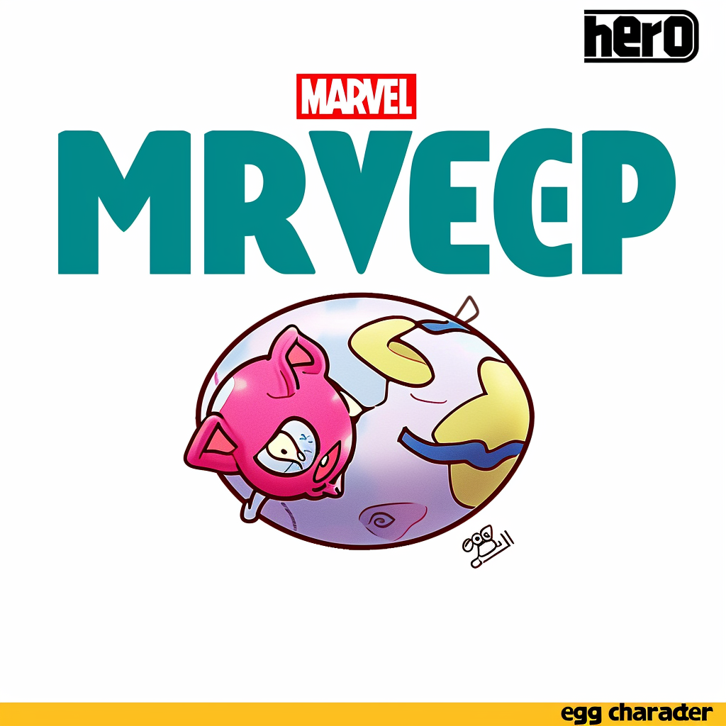 Hero Egg Character in Marvel Cartoon Style