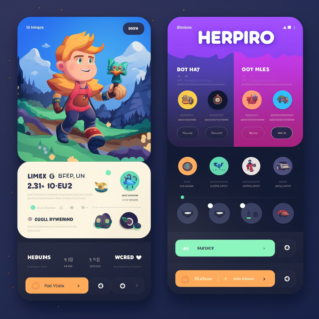 Sleek and simple hero overview UI screen