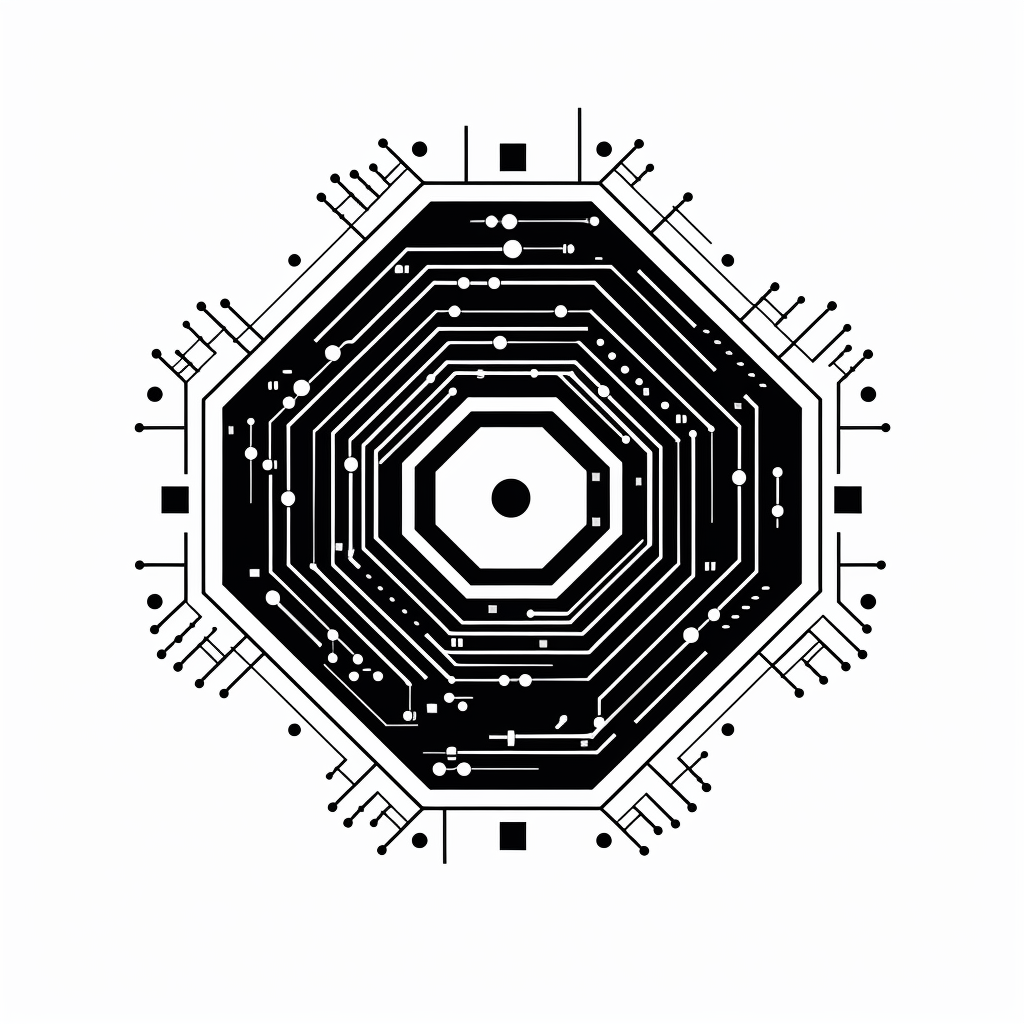 Hexagon Circuit Board Logo Space Bio Future Corporate Tech