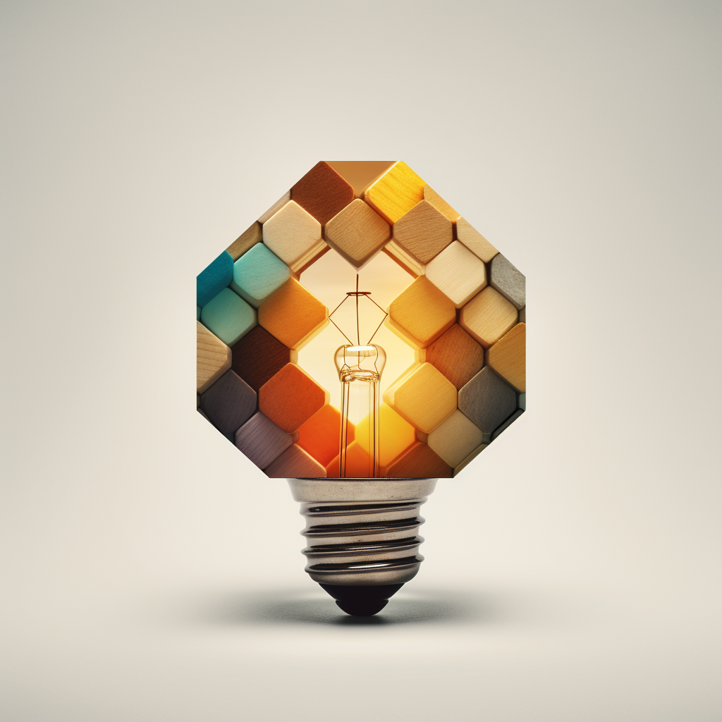 Logo-inspired hexagon lightbulb