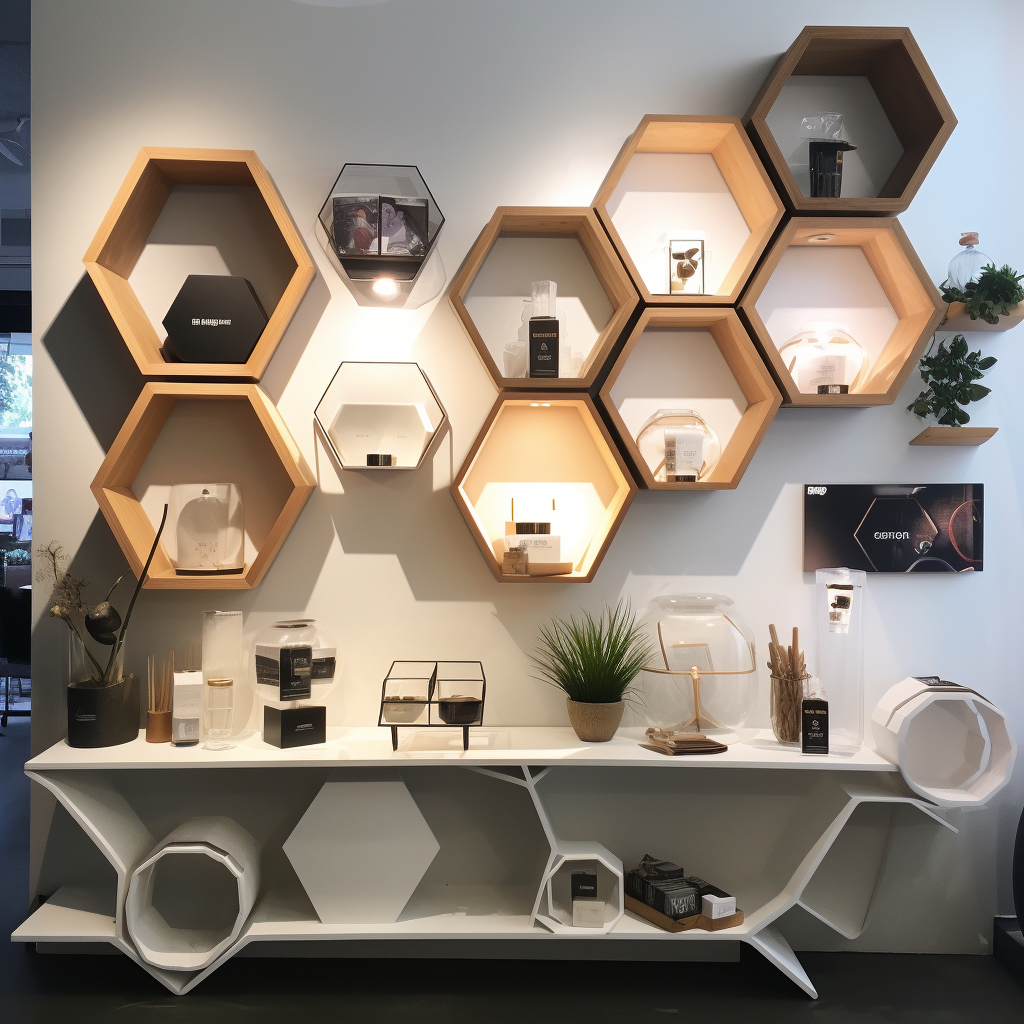 Hexagon Product Display with German Vibe