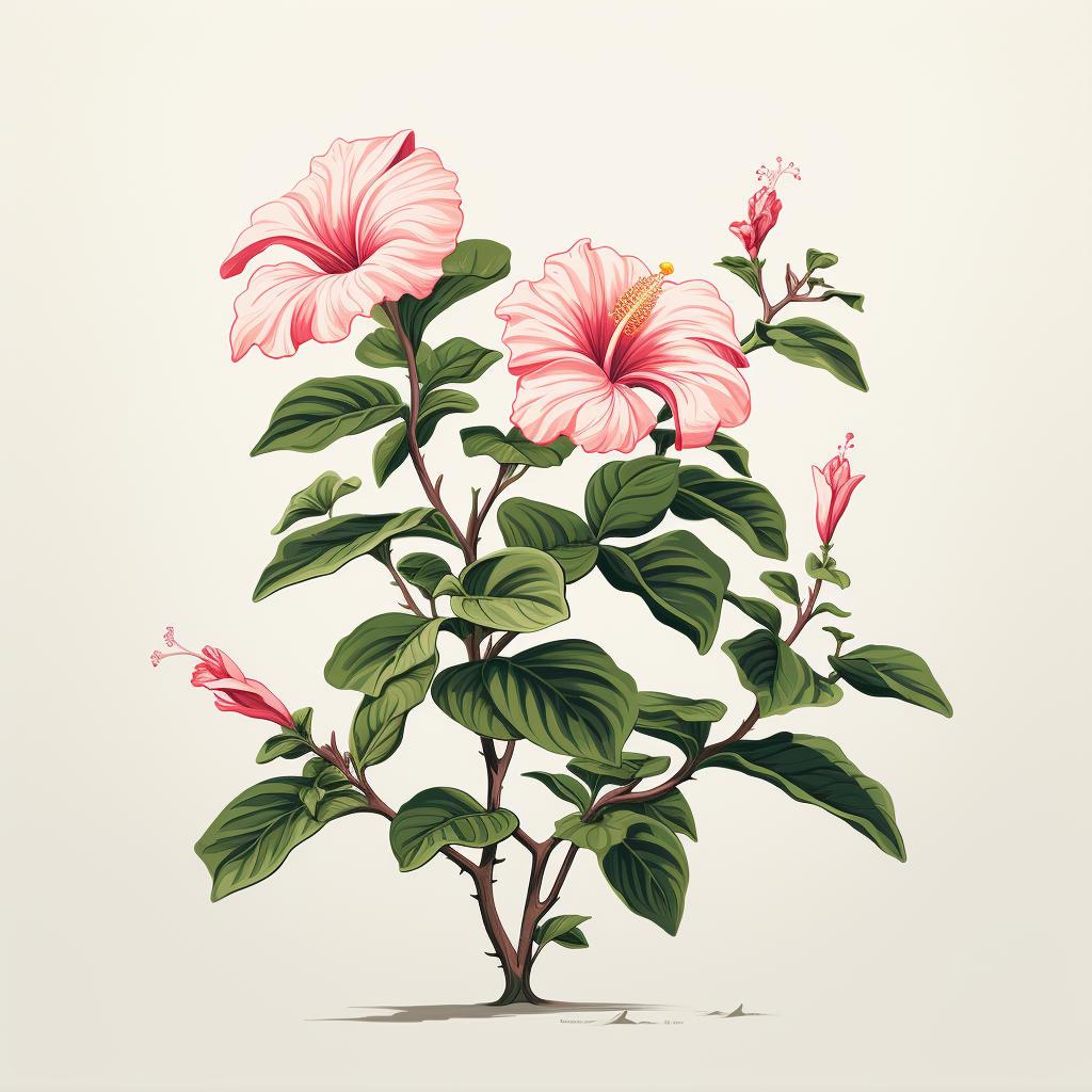 Beautiful hibiscus tree print