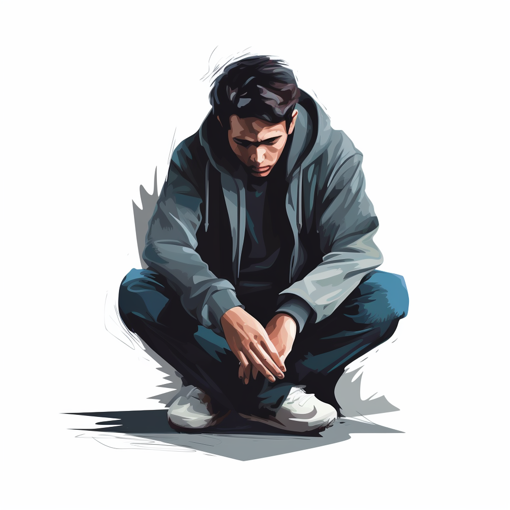 Vector design of a person with high depression