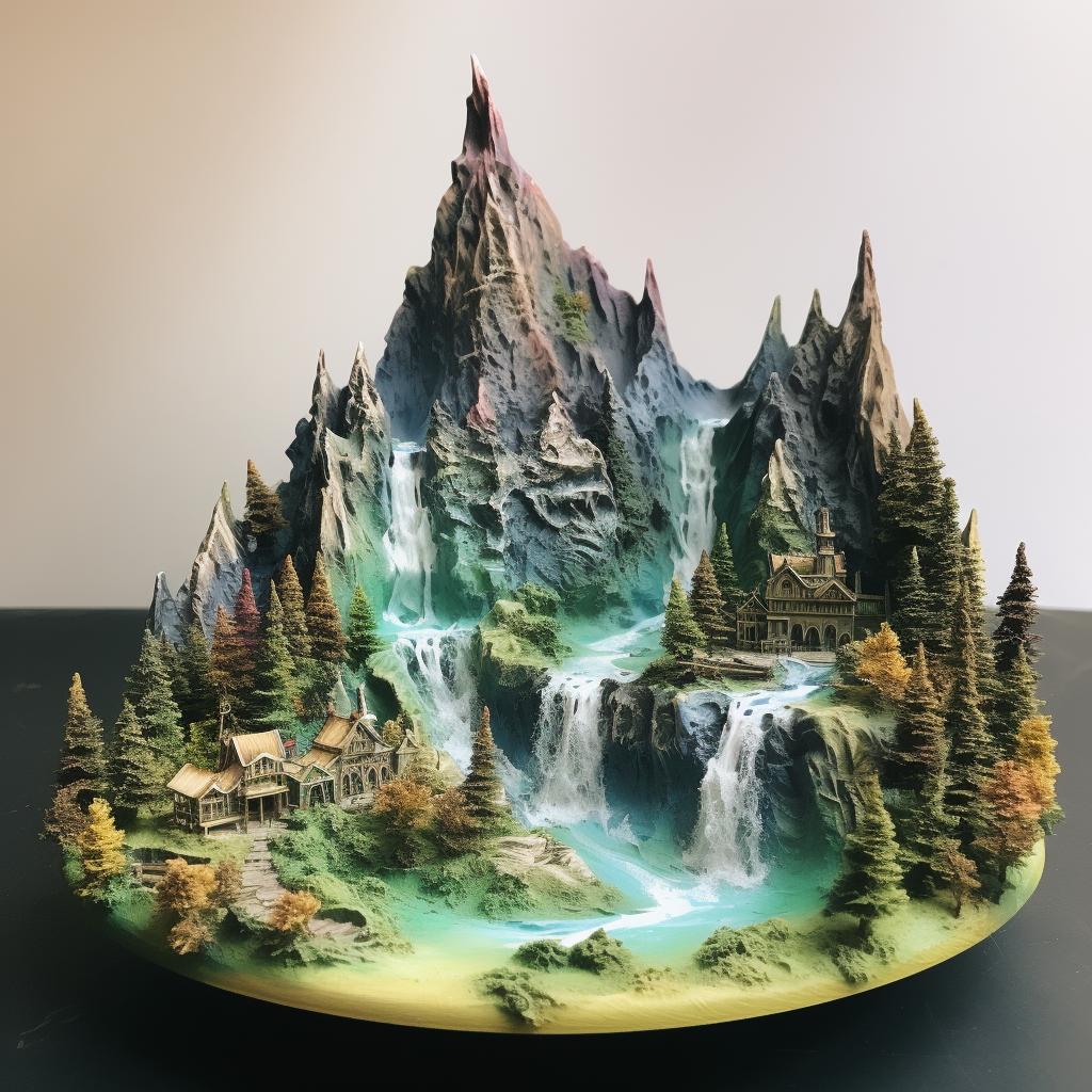 Scenic high elf mountain kingdom