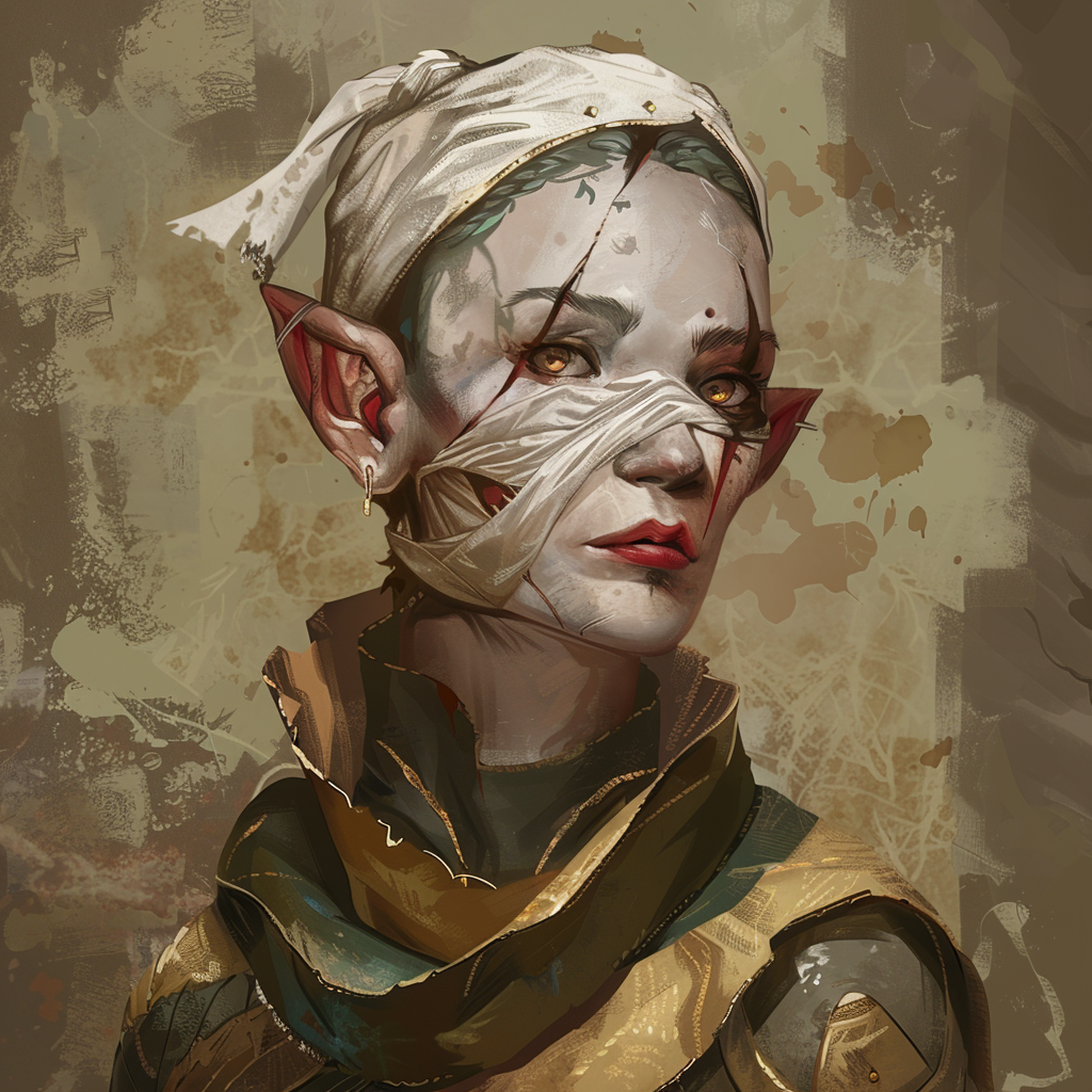 High Elven Scholar with Bandaged Face