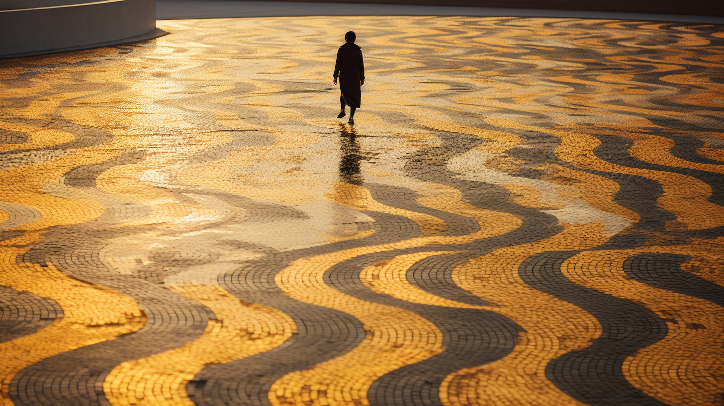 Yellow and Brown Islamic Pattern Paver