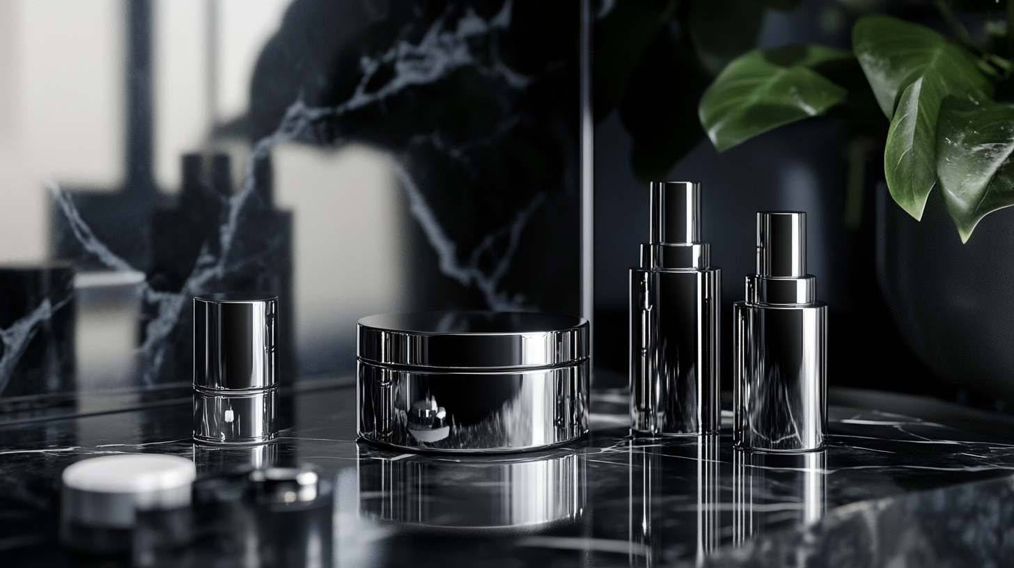 Sleek platinum skincare set containers